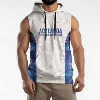 Custom New Zealand Aotearoa Sleeveless Hoodie Purple Maori Paua Shell Indigenous - Polynesian Pride