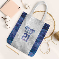 Custom New Zealand Aotearoa Tote Bag Purple Maori Paua Shell Indigenous LT9 White Strap One Size Purple - Polynesian Pride