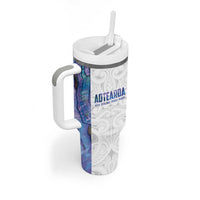 Custom New Zealand Aotearoa Tumbler With Handle Purple Maori Paua Shell Indigenous LT9 - Polynesian Pride