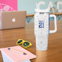 Custom New Zealand Aotearoa Tumbler With Handle Purple Maori Paua Shell Indigenous LT9 - Polynesian Pride
