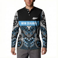 World Cricket Custom New Zealand Button Sweatshirt Kia kaha nga Potae Pango LT9 - Polynesian Pride