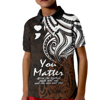 Your Matter Suicide Prevention Kid Polo Shirt Gold Polynesian Tribal LT9 Kid Gold - Polynesian Pride