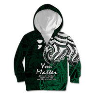 Your Matter Suicide Prevention Kid Hoodie Green Polynesian Tribal LT9 Zip Hoodie Green - Polynesian Pride