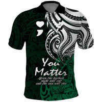 Your Matter Suicide Prevention Polo Shirt Green Polynesian Tribal LT9 Green - Polynesian Pride