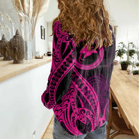 Papua New Guinea Island Women Casual Shirt Bird of Paradise with Pink Polynesian Tribal LT9 - Polynesian Pride