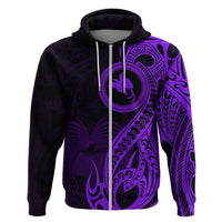Papua New Guinea Island Hoodie Bird of Paradise with Purple Polynesian Tribal LT9 - Polynesian Pride