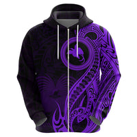 Papua New Guinea Island Hoodie Bird of Paradise with Purple Polynesian Tribal LT9 - Polynesian Pride