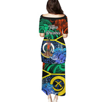 Tafea Day Puletasi Vanuatu Sand Drawing With Polynesian Pattern LT9 - Polynesian Pride