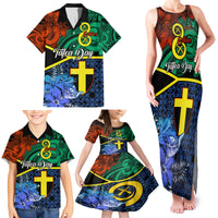 personalised-tafea-day-family-matching-tank-maxi-dress-and-hawaiian-shirt-vanuatu-sand-drawing-with-polynesian-pattern