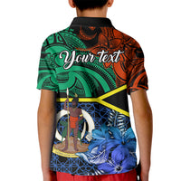 Personalised Tafea Day Kid Polo Shirt Vanuatu Sand Drawing With Polynesian Pattern LT9 - Polynesian Pride