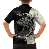 Personalised Polynesia Fishing Hawaiian Shirt With Maori Hei Matau Fish Hook Gold Art LT9 - Polynesian Pride