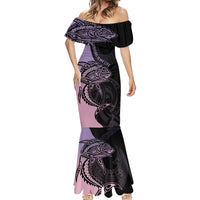 Personalised Polynesia Fishing Mermaid Dress With Maori Hei Matau Fish Hook Pastel Art LT9 - Polynesian Pride
