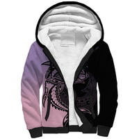 Personalised Polynesia Fishing Sherpa Hoodie With Maori Hei Matau Fish Hook Pastel Art LT9 Unisex Pastel - Polynesian Pride