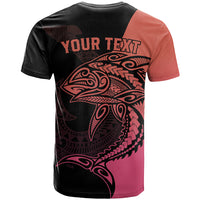 Personalised Polynesia Fishing T Shirt With Maori Hei Matau Fish Hook Pink Art LT9 - Polynesian Pride