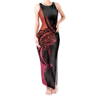 Personalised Polynesia Fishing Tank Maxi Dress With Maori Hei Matau Fish Hook Pink Art LT9 Women Pink - Polynesian Pride