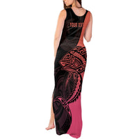 Personalised Polynesia Fishing Tank Maxi Dress With Maori Hei Matau Fish Hook Pink Art LT9 - Polynesian Pride