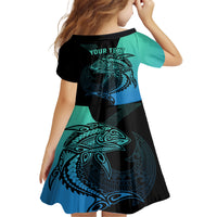 personalised-polynesia-fishing-family-matching-summer-maxi-dress-and-hawaiian-shirt-with-maori-hei-matau-fish-hook-turquoise-art