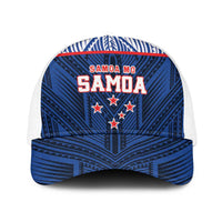 Toa Samoa Rugby Baseball Net Cap Samoa mo Samoa Island Warrior Pride LT9 One Size White Blue - Polynesian Pride