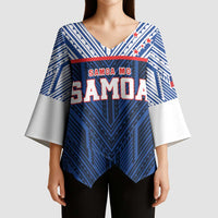 Custom Rugby Toa Samoa Kimono Sleeve Blouse Samoa mo Samoa Island Warrior Pride - Polynesian Pride