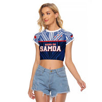 Custom Rugby Toa Samoa Raglan Cropped T Shirt Samoa mo Samoa Island Warrior Pride - Polynesian Pride
