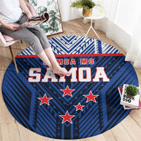 Rugby Toa Samoa Round Carpet Samoa mo Samoa Island Warrior Pride - Polynesian Pride