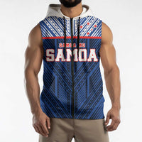 Custom Rugby Toa Samoa Sleeveless Zip Hoodie Samoa mo Samoa Island Warrior Pride LT9 - Polynesian Pride