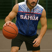 Custom Rugby Toa Samoa Sleeveless Zip Hoodie Samoa mo Samoa Island Warrior Pride LT9 - Polynesian Pride