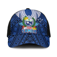 Toa Samoa Rugby Baseball Net Cap Samoa mo Samoa Strength in Tatau LT9 One Size Black Blue - Polynesian Pride