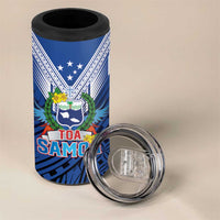 Custom Rugby Toa Samoa 4 in 1 Can Cooler Tumbler Samoa mo Samoa Strength in Tatau - Polynesian Pride