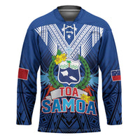 Custom Rugby Toa Samoa Hockey Jersey Samoa mo Samoa Strength in Tatau LT9 Unisex Blue - Polynesian Pride