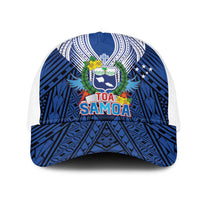 Toa Samoa Rugby Mesh Trucker Cap Samoa mo Samoa Strength in Tatau LT9 One Size White Blue - Polynesian Pride