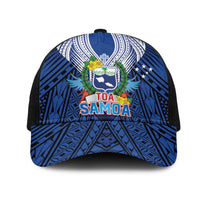 Toa Samoa Rugby Mesh Trucker Cap Samoa mo Samoa Strength in Tatau LT9 One Size Black Blue - Polynesian Pride