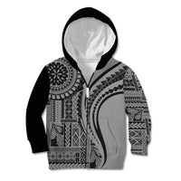 Samoa Siapo Arty Kid Hoodie Black Style LT9 Zip Hoodie Black - Polynesian Pride