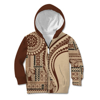 Samoa Siapo Arty Kid Hoodie Brown Style LT9 Zip Hoodie Brown - Polynesian Pride