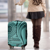 Samoa Siapo Arty Luggage Cover Turquoise Style LT9 - Polynesian Pride