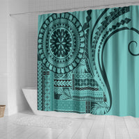 Samoa Siapo Arty Shower Curtain Turquoise Style LT9 - Polynesian Pride