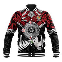 Aotearoa and Tonga Mo Te Tiriti Baseball Jacket New Zealand Honour The Treaty Ake!Ake!Ake! LT9 Unisex Red - Polynesian Pride
