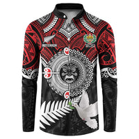 Aotearoa and Tonga Mo Te Tiriti Button Sweatshirt New Zealand Honour The Treaty Ake!Ake!Ake! LT9 Red - Polynesian Pride