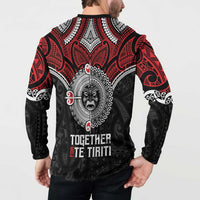 Aotearoa and Tonga Mo Te Tiriti Button Sweatshirt New Zealand Honour The Treaty Ake!Ake!Ake! LT9 - Polynesian Pride