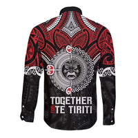 Aotearoa and Tonga Mo Te Tiriti Long Sleeve Button Shirt New Zealand Honour The Treaty Ake!Ake!Ake!