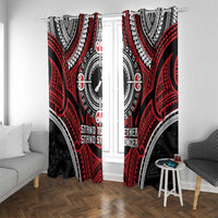 Aotearoa Proud To Be Maori Window Curtain New Zealand Fight Together LT9 With Grommets Red - Polynesian Pride