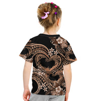 Polynesia Valentines Day Forever In My Heart Tattoo Kid T Shirt Gold Style LT9 - Polynesian Pride
