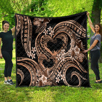 Polynesia Valentines Day Forever In My Heart Tattoo Quilt Gold Style LT9 - Polynesian Pride