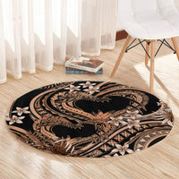 Polynesia Valentines Day Forever In My Heart Tattoo Round Carpet Gold Style LT9 - Polynesian Pride