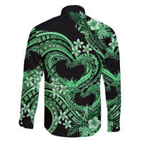 Polynesia Valentines Day Forever In My Heart Tattoo Family Matching Long Sleeve Bodycon Dress and Hawaiian Shirt Green Style LT9 - Polynesian Pride
