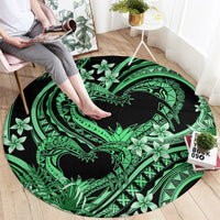 Polynesia Valentines Day Forever In My Heart Tattoo Round Carpet Green Style LT9 - Polynesian Pride