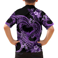 Polynesia Valentines Day Forever In My Heart Tattoo Hawaiian Shirt Purple Style LT9 - Polynesian Pride