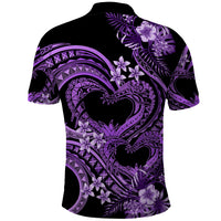 Polynesia Valentines Day Forever In My Heart Tattoo Polo Shirt Purple Style LT9 - Polynesian Pride