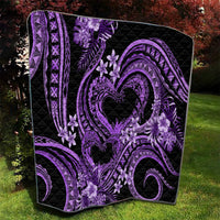 Polynesia Valentines Day Forever In My Heart Tattoo Quilt Purple Style LT9 - Polynesian Pride