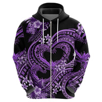 Polynesia Valentines Day Forever In My Heart Tattoo Zip Hoodie Purple Style LT9 - Polynesian Pride
